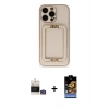 MARSİLYAN™- iPhone 14 Pro Max Kılıf Kozmos Minimal Prime - Siyah Buffer Hayalet Cam Ekran Koruyucu + Gümüş Bilvis Titan Kamera Lens