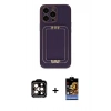 MARSİLYAN™- iPhone 14 Pro Max Kılıf Kozmos Minimal Prime - Siyah Buffer Hayalet Cam Ekran Koruyucu + PVD Metal Kamera Lens - TU
