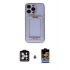 MARSİLYAN™- iPhone 14 Pro Max Kılıf Kozmos Minimal Prime - Siyah Buffer Hayalet Cam Ekran Koruyucu + PVD Metal Kamera Lens - TU