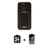 MARSİLYAN™- iPhone 14 Pro Max Kılıf Kozmos Minimal Prime - Siyah Buffer Hayalet Cam Ekran Koruyucu + PVD Metal Kamera Lens - TU