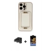 MARSİLYAN™- iPhone 14 Pro Max Kılıf Kozmos Minimal Prime - Siyah Buffer Hayalet Cam Ekran Koruyucu + Raze Metal Kamera Lens - GS