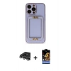 MARSİLYAN™- iPhone 14 Pro Max Kılıf Kozmos Minimal Prime - Siyah Buffer Hayalet Cam Ekran Koruyucu + Raze Metal Kamera Lens - GS