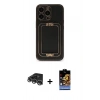 MARSİLYAN™- iPhone 14 Pro Max Kılıf Kozmos Minimal Prime - Siyah Buffer Hayalet Cam Ekran Koruyucu + Raze Metal Kamera Lens - GS