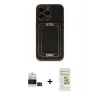MARSİLYAN™- iPhone 14 Pro Max Kılıf Kozmos Minimal Prime - Siyah Mat Seramik Nano Ekran Koruyucu + Bilvis Titan Kamera Lens - SH