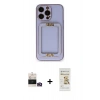 MARSİLYAN™- iPhone 14 Pro Max Kılıf Kozmos Minimal Prime - Siyah Mat Seramik Nano Ekran Koruyucu + Gold Bilvis Titan Kamera Lens