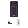 MARSİLYAN™- iPhone 14 Pro Max Kılıf Kozmos Minimal Prime - Siyah Mat Seramik Nano Ekran Koruyucu + Gold Bilvis Titan Kamera Lens