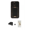 MARSİLYAN™- iPhone 14 Pro Max Kılıf Kozmos Minimal Prime - Siyah Mat Seramik Nano Ekran Koruyucu + Gümüş Raze Metal Kamera Lens