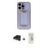 MARSİLYAN™- iPhone 14 Pro Max Kılıf Kozmos Minimal Prime - Siyah Mat Seramik Nano Ekran Koruyucu + Gümüş Raze Metal Kamera Lens