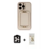 MARSİLYAN™- iPhone 14 Pro Max Kılıf Kozmos Minimal Prime - Siyah Mat Seramik Nano Ekran Koruyucu + PVD Metal Kamera Lens - TU