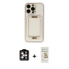 MARSİLYAN™- iPhone 14 Pro Max Kılıf Kozmos Minimal Prime - Siyah Mat Seramik Nano Ekran Koruyucu + PVD Metal Kamera Lens - TU