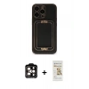 MARSİLYAN™- iPhone 14 Pro Max Kılıf Kozmos Minimal Prime - Siyah Mat Seramik Nano Ekran Koruyucu + PVD Metal Kamera Lens - TU