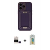 MARSİLYAN™- iPhone 14 Pro Max Kılıf Kozmos Minimal Prime - Siyah Polymer Nano Ekran Koruyucu + Bilvis Titan Kamera Lens - DNMR