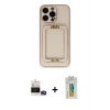 MARSİLYAN™- iPhone 14 Pro Max Kılıf Kozmos Minimal Prime - Siyah Polymer Nano Ekran Koruyucu + Bilvis Titan Kamera Lens - GD