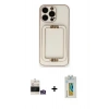 MARSİLYAN™- iPhone 14 Pro Max Kılıf Kozmos Minimal Prime - Siyah Polymer Nano Ekran Koruyucu + Bilvis Titan Kamera Lens - GS