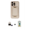 MARSİLYAN™- iPhone 14 Pro Max Kılıf Kozmos Minimal Prime - Siyah Polymer Nano Ekran Koruyucu + Bilvis Titan Kamera Lens - GS