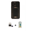 MARSİLYAN™- iPhone 14 Pro Max Kılıf Kozmos Minimal Prime - Siyah Polymer Nano Ekran Koruyucu + Bilvis Titan Kamera Lens - GS