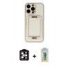 MARSİLYAN™- iPhone 14 Pro Max Kılıf Kozmos Minimal Prime - Siyah Polymer Nano Ekran Koruyucu + PVD Metal Kamera Lens - TU