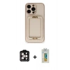 MARSİLYAN™- iPhone 14 Pro Max Kılıf Kozmos Minimal Prime - Siyah Polymer Nano Ekran Koruyucu + PVD Metal Kamera Lens - TU