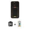 MARSİLYAN™- iPhone 14 Pro Max Kılıf Kozmos Minimal Prime - Siyah Polymer Nano Ekran Koruyucu + PVD Metal Kamera Lens - TU