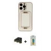 MARSİLYAN™- iPhone 14 Pro Max Kılıf Kozmos Minimal Prime - Siyah Polymer Nano Ekran Koruyucu + Raze Metal Kamera Lens - GD