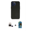 MARSİLYAN™- iPhone 14 Pro Max Kılıf Kozmos Yansıma Özel Seri - Siyah 18D Cam Ekran Koruyucu + Bilvis Titan Kamera Lens - DNMR