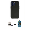 MARSİLYAN™- iPhone 14 Pro Max Kılıf Kozmos Yansıma Özel Seri - Siyah 18D Cam Ekran Koruyucu + Bilvis Titan Kamera Lens - GS