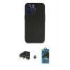 MARSİLYAN™- iPhone 14 Pro Max Kılıf Kozmos Yansıma Özel Seri - Siyah 18D Cam Ekran Koruyucu + Raze Metal Kamera Lens - GD