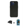 MARSİLYAN™- iPhone 14 Pro Max Kılıf Kozmos Yansıma Özel Seri - Siyah 18D Cam Ekran Koruyucu + Gümüş Raze Metal Kamera Lens