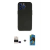 MARSİLYAN™- iPhone 14 Pro Max Kılıf Kozmos Yansıma Özel Seri - Siyah 18D Cam Ekran Koruyucu + Bilvis Titan Kamera Lens - SH