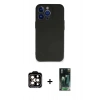 MARSİLYAN™- iPhone 14 Pro Max Kılıf Kozmos Yansıma Özel Seri - Siyah 360 Mat Full Body Arka Koruyucu + PVD Metal Kamera Lens - TU