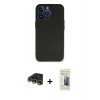 MARSİLYAN™- iPhone 14 Pro Max Kılıf Kozmos Yansıma Özel Seri - Siyah 6D Mat Seramik Hayalet Nano Ekran Koruyucu + Gold Raze Metal Kamera Lens