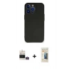 MARSİLYAN™- iPhone 14 Pro Max Kılıf Kozmos Yansıma Özel Seri - Siyah 6D Mat Seramik Hayalet Nano Ekran Koruyucu + Bilvis Titan Kamera Lens - GD