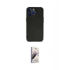 MARSİLYAN™- iPhone 14 Pro Max Kılıf Kozmos Yansıma Özel Seri - Siyah Bilvis 3D Mat Cam Ekran Koruyucu