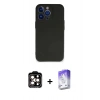 MARSİLYAN™- iPhone 14 Pro Max Kılıf Kozmos Yansıma Özel Seri - Siyah Bilvis 5in1 3D Magic Cam Ekran Koruyucu + Turuncu PVD Metal Kamera Lens