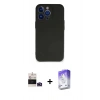 MARSİLYAN™- iPhone 14 Pro Max Kılıf Kozmos Yansıma Özel Seri - Siyah Bilvis 5in1 3D Magic Cam Ekran Koruyucu + Derin Mor Bilvis Titan Kamera Lens