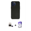 MARSİLYAN™- iPhone 14 Pro Max Kılıf Kozmos Yansıma Özel Seri - Siyah Bilvis 5in1 3D Magic Cam Ekran Koruyucu + Bilvis Titan Kamera Lens - GS