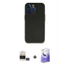 MARSİLYAN™- iPhone 14 Pro Max Kılıf Kozmos Yansıma Özel Seri - Siyah Bilvis 5in1 5D Magic Hayalet Cam Ekran Koruyucu + Bilvis Titan Kamera Lens - GS