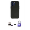 MARSİLYAN™- iPhone 14 Pro Max Kılıf Kozmos Yansıma Özel Seri - Siyah Bilvis 5in1 5D Magic Hayalet Cam Ekran Koruyucu + Bilvis Titan Kamera Lens - DNMR