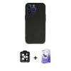 MARSİLYAN™- iPhone 14 Pro Max Kılıf Kozmos Yansıma Özel Seri - Siyah Bilvis 5in1 5D Magic Hayalet Cam Ekran Koruyucu + PVD Metal Kamera Lens - TU