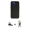 MARSİLYAN™- iPhone 14 Pro Max Kılıf Kozmos Yansıma Özel Seri - Siyah Bilvis Hayalet Cam Ekran Koruyucu + Bilvis Titan Kamera Lens - SH