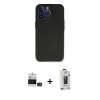 MARSİLYAN™- iPhone 14 Pro Max Kılıf Kozmos Yansıma Özel Seri - Siyah Bilvis Hayalet Cam Ekran Koruyucu + Bilvis Titan Kamera Lens - DNMR