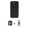 MARSİLYAN™- iPhone 14 Pro Max Kılıf Kozmos Yansıma Özel Seri - Siyah Bilvis Hayalet Cam Ekran Koruyucu + PVD Metal Kamera Lens - TU