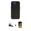 MARSİLYAN™- iPhone 14 Pro Max Kılıf Kozmos Yansıma Özel Seri - Siyah Buffer Cam Ekran Koruyucu + Bilvis Titan Kamera Lens - SH