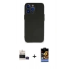 MARSİLYAN™- iPhone 14 Pro Max Kılıf Kozmos Yansıma Özel Seri - Siyah Buffer Hayalet Cam Ekran Koruyucu + Bilvis Titan Kamera Lens - SH