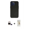 MARSİLYAN™- iPhone 14 Pro Max Kılıf Kozmos Yansıma Özel Seri - Siyah Mat Seramik Nano Ekran Koruyucu + Bilvis Titan Kamera Lens - DNMR