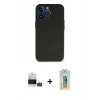 MARSİLYAN™- iPhone 14 Pro Max Kılıf Kozmos Yansıma Özel Seri - Siyah Polymer Nano Ekran Koruyucu + Bilvis Titan Kamera Lens - GS