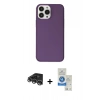 MARSİLYAN™- iPhone 14 Pro Max Kılıf Kutup Doku Koleksiyonu - Şeffaf Royal Nano Ekran Koruyucu + Gümüş Raze Metal Kamera Lens