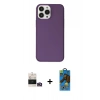 MARSİLYAN™- iPhone 14 Pro Max Kılıf Kutup Doku Koleksiyonu - Siyah 18D Cam Ekran Koruyucu + Bilvis Titan Kamera Lens - GD