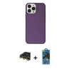 MARSİLYAN™- iPhone 14 Pro Max Kılıf Kutup Doku Koleksiyonu - Siyah 18D Cam Ekran Koruyucu + Raze Metal Kamera Lens - GD