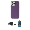 MARSİLYAN™- iPhone 14 Pro Max Kılıf Kutup Doku Koleksiyonu - Siyah 18D Cam Ekran Koruyucu + Gümüş Raze Metal Kamera Lens